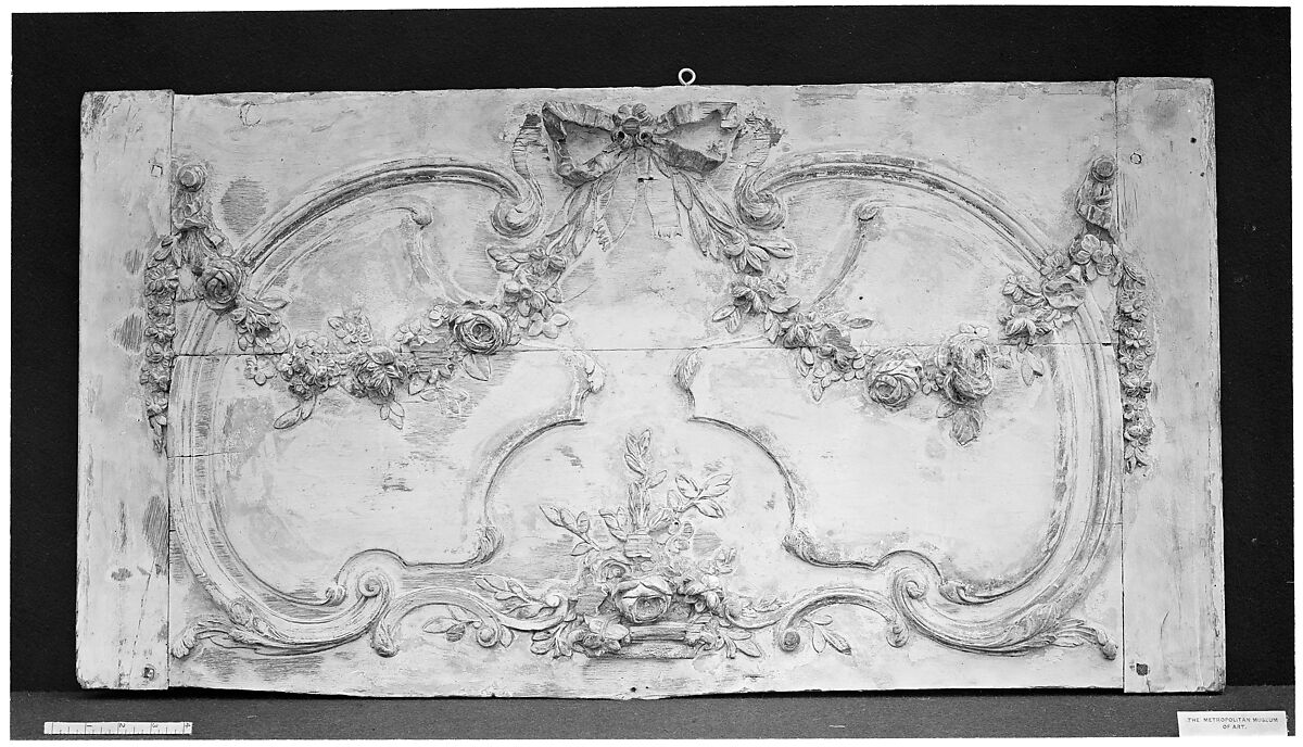 Overdoor (Dessus de porte), Carved and partly stripped wood, French 