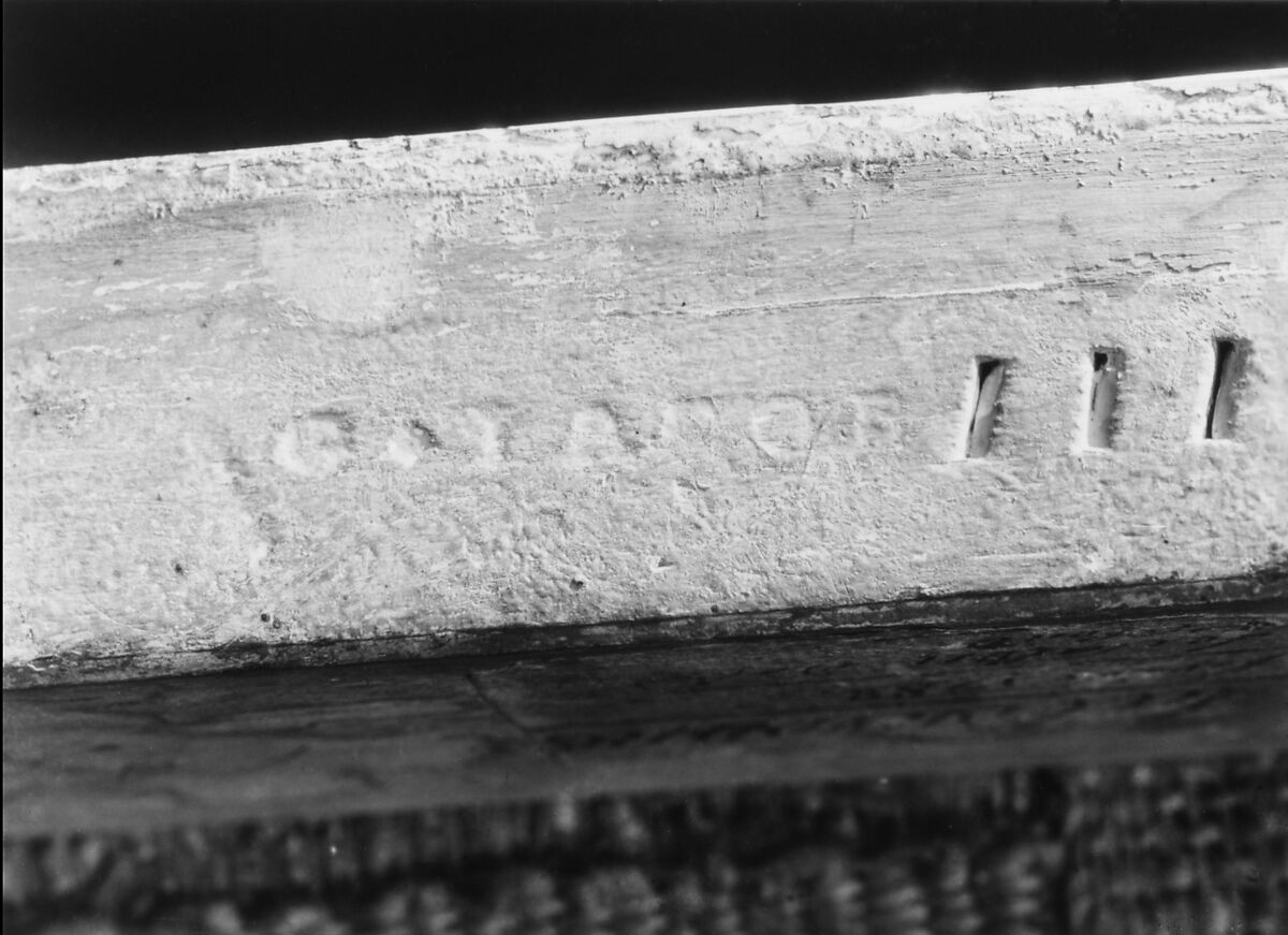 Armchair (fauteuil) from Louis XVI's Salon des Jeux at Saint Cloud, Georges Jacob (French, Cheny 1739–1814 Paris), Carved and gilded walnut; gold brocaded silk (not original), French, Paris