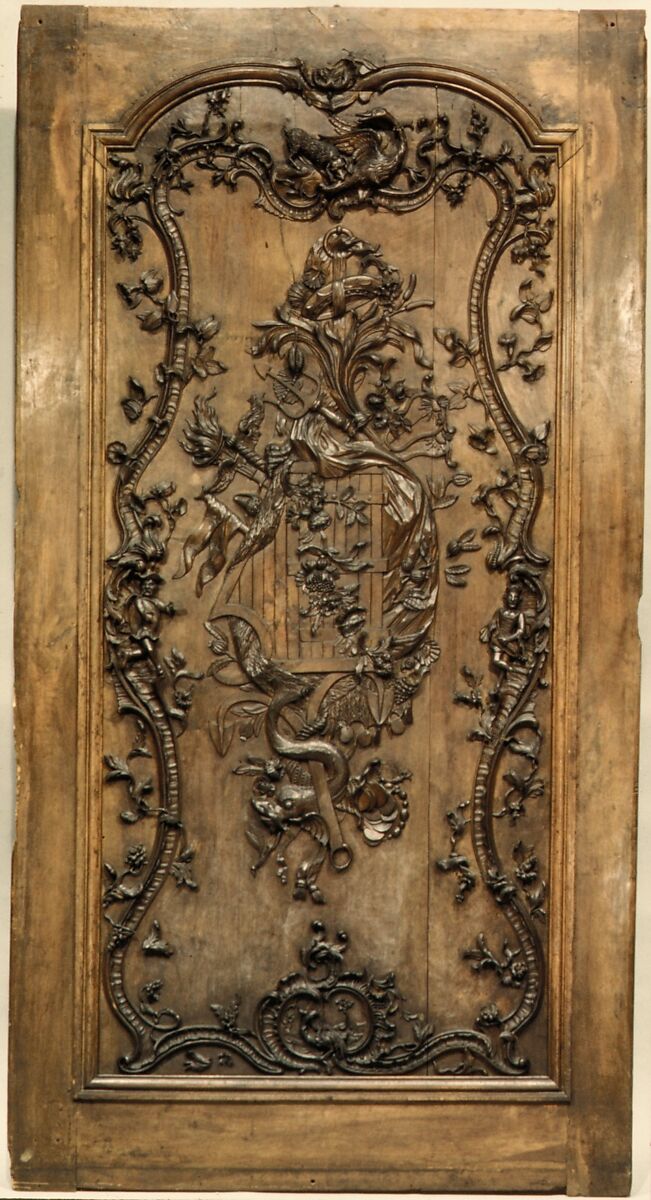 Door panel (?), Walnut, French 