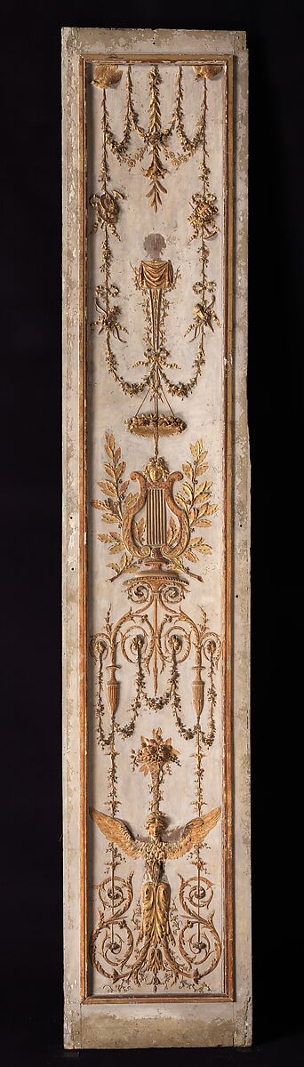 Pair of panels, Wood, painted white and gilded, French