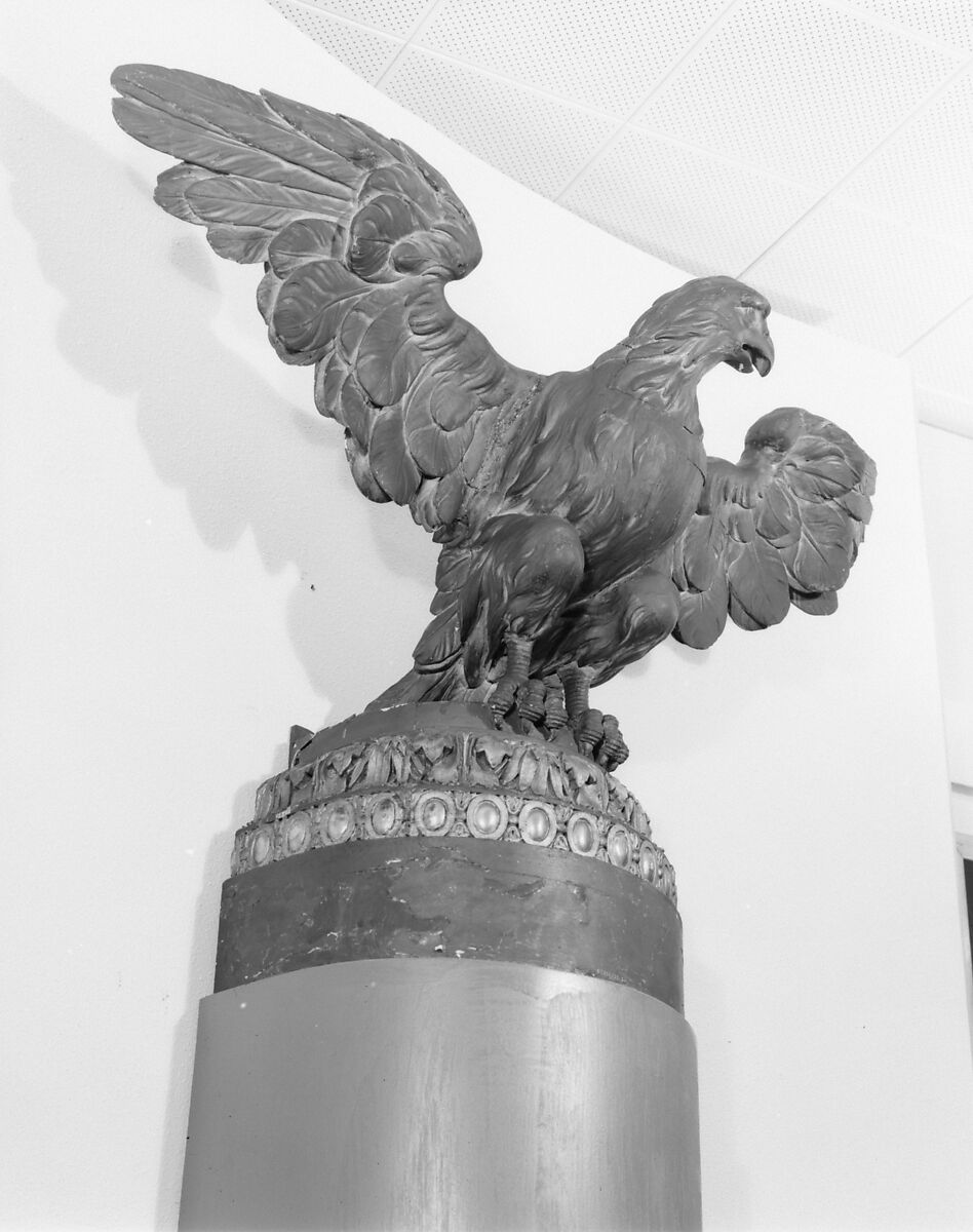 Pair of eagles, Wood, carved, painted and gilded, French