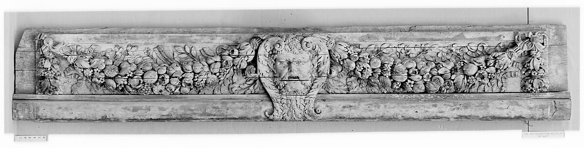 Doorway lintel, Carved oak, French 