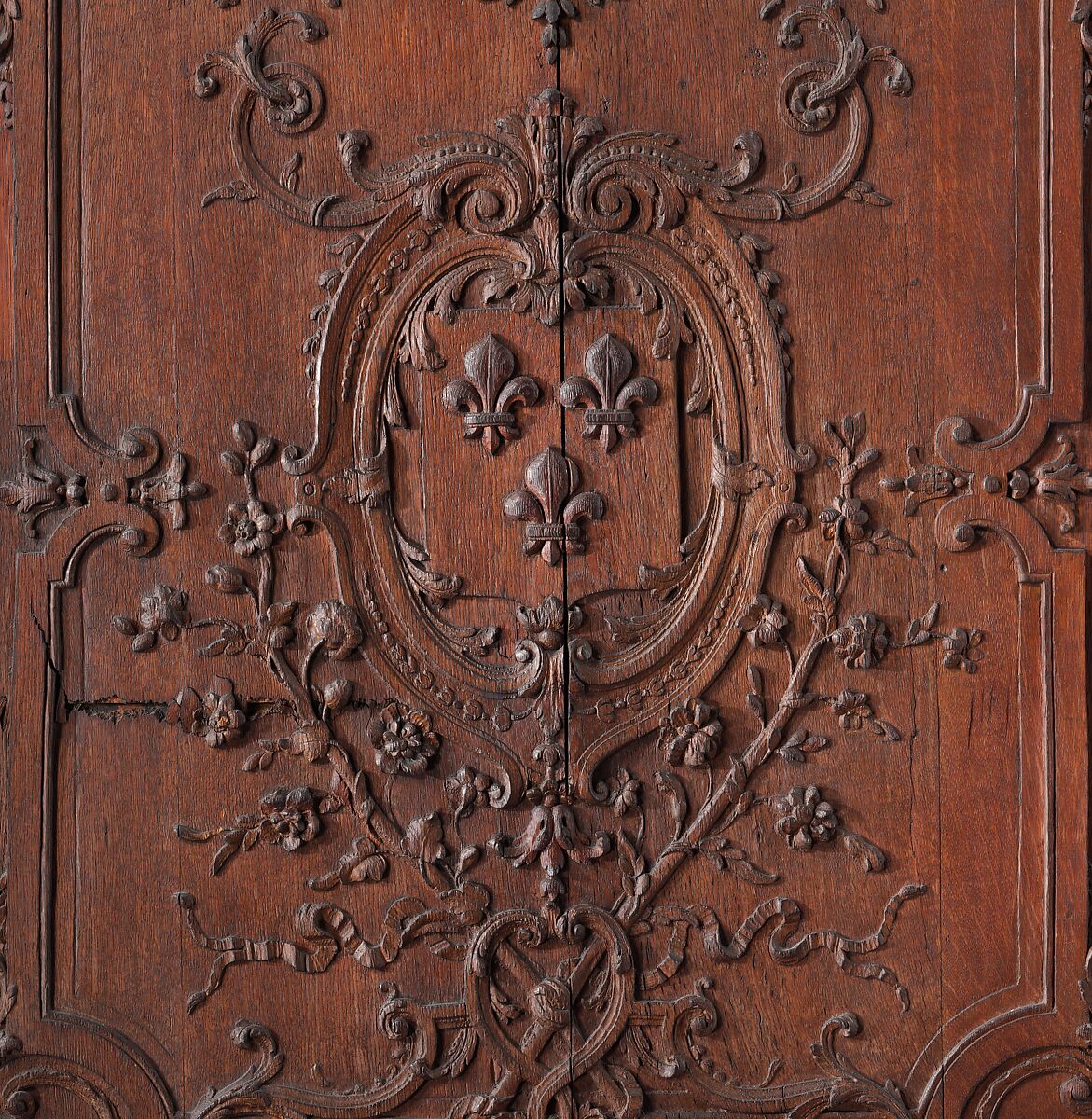 Panels from the shutters formerly in the Chapel Room at Versailles, Robert de Cotte (French, Paris 1656/57–1735 Paris), Oak, French