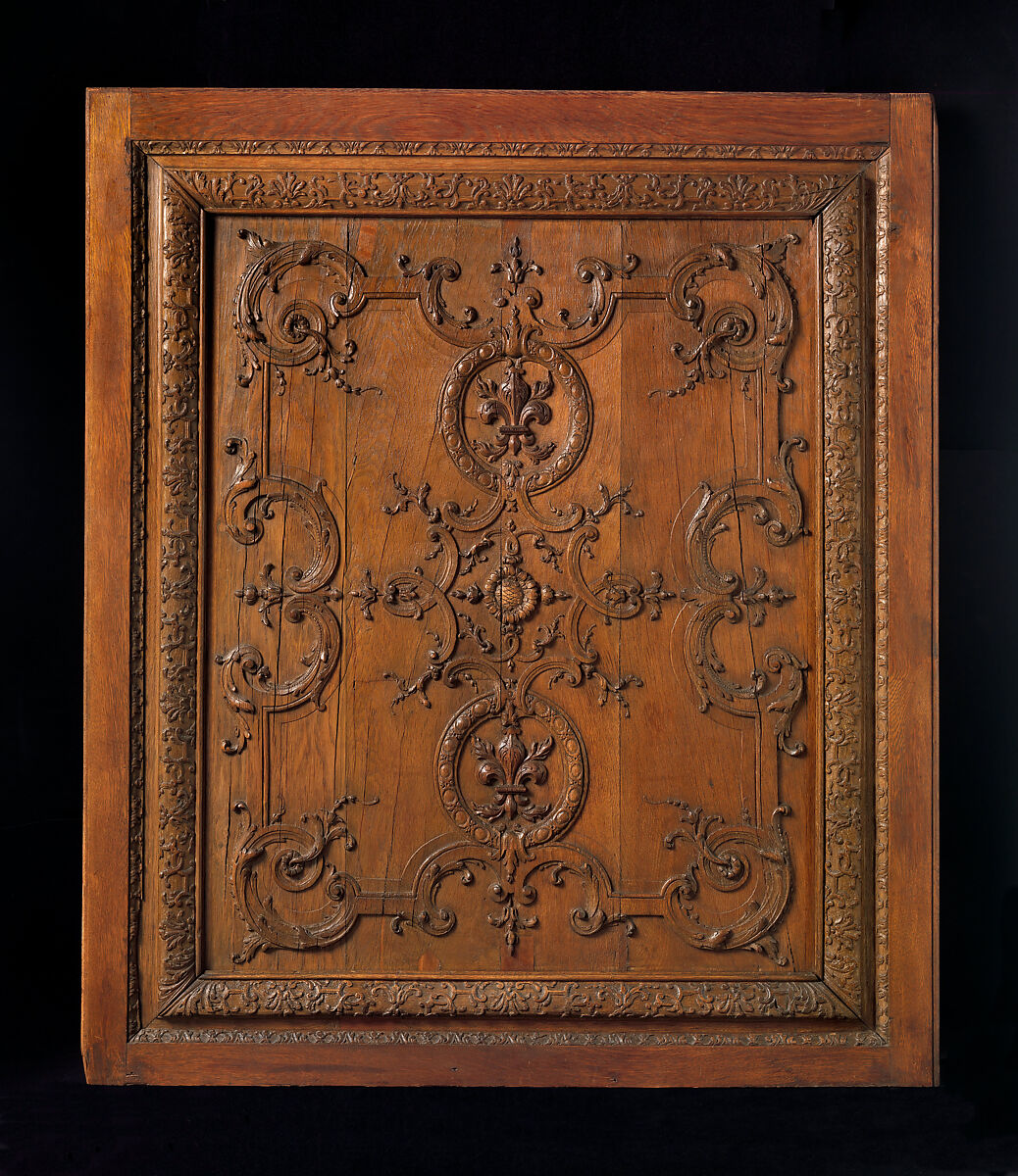 Panels from the shutters formerly in the Chapel Room at Versailles, Robert de Cotte (French, Paris 1656/57–1735 Paris), Oak, French