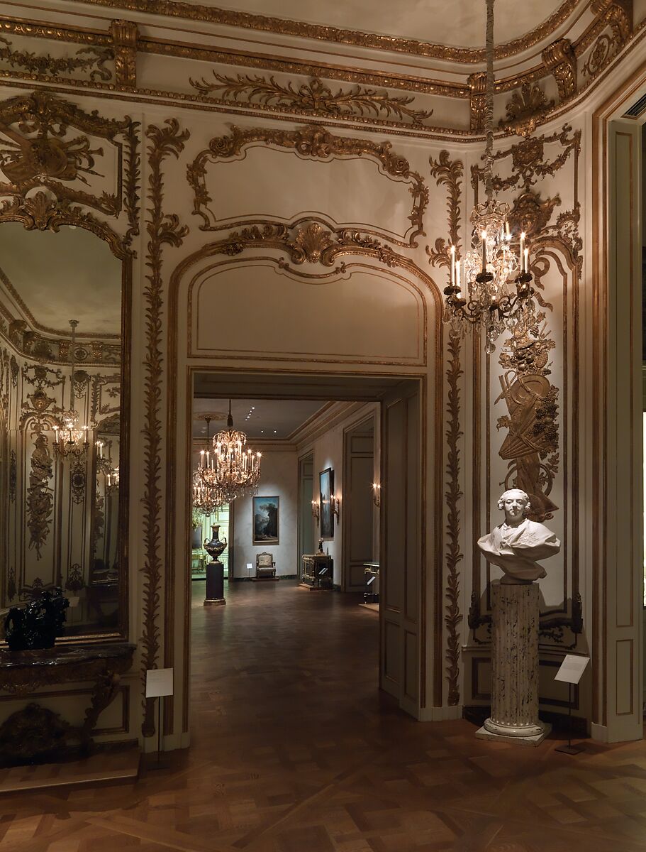 The Louis XV Room, Attributed to Jean-François Roumier (master 1788, recorded 1793), Carved, painted and gilded oak, French, Paris 