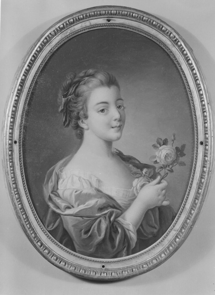 Woman with a rose (one of a set), French Painter  , ca. 1775, Oil on canvas, French