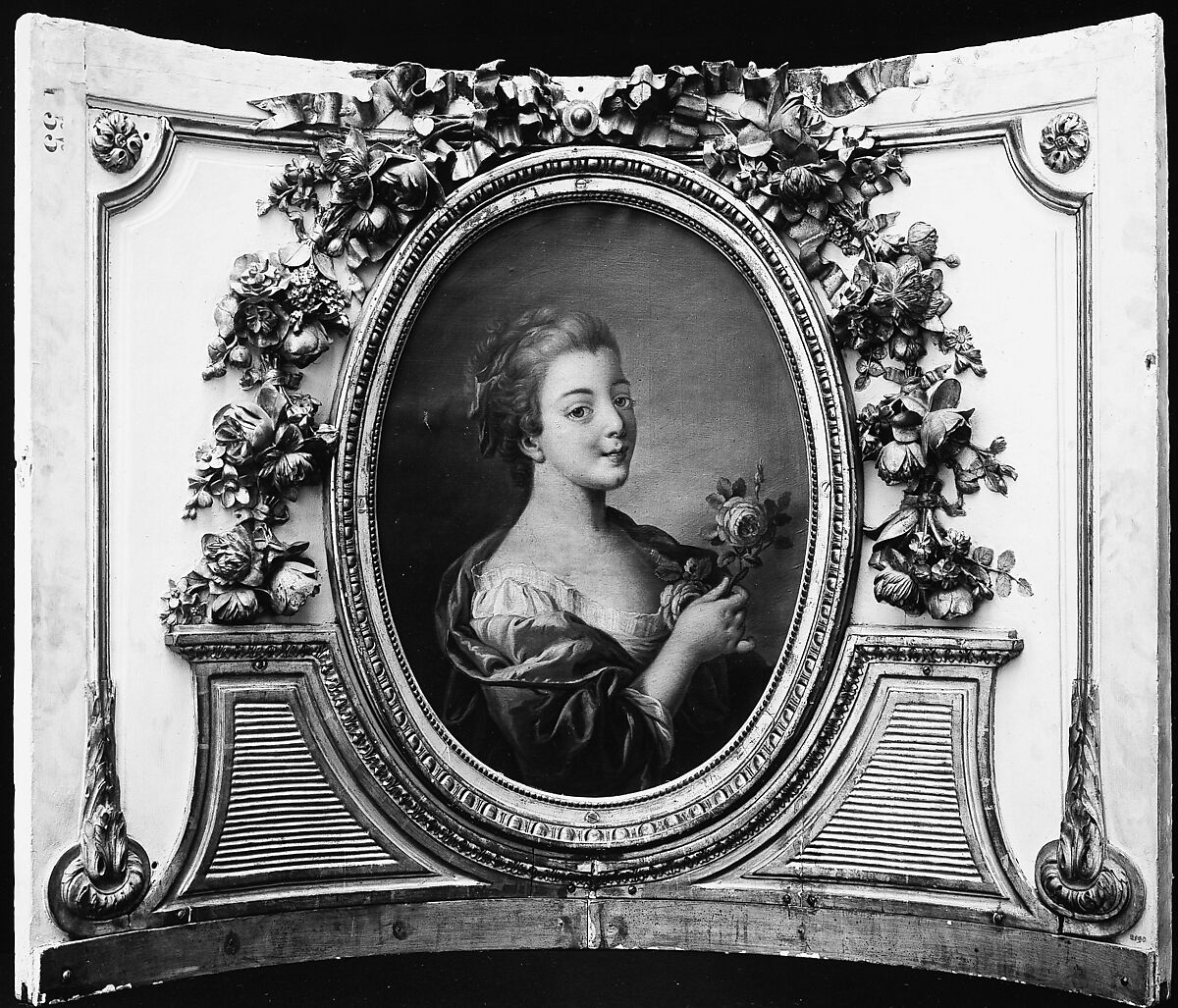 Woman with a rose (one of a set), French Painter  , ca. 1775, Oil on canvas, French