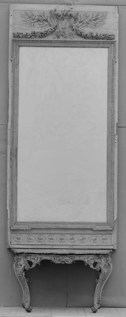 Pier glass, Wood, painted grey, French 