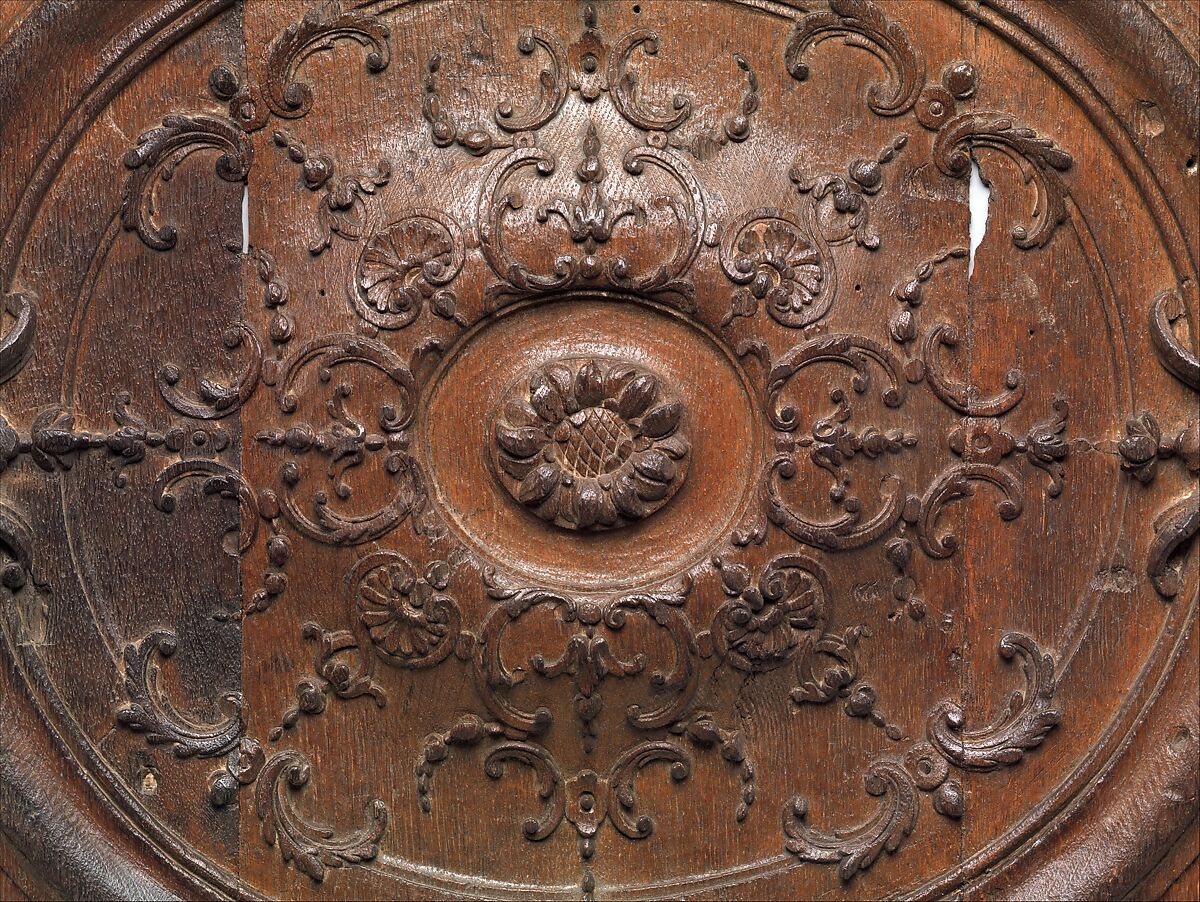 Door fragment, Oak, wax-polished, French