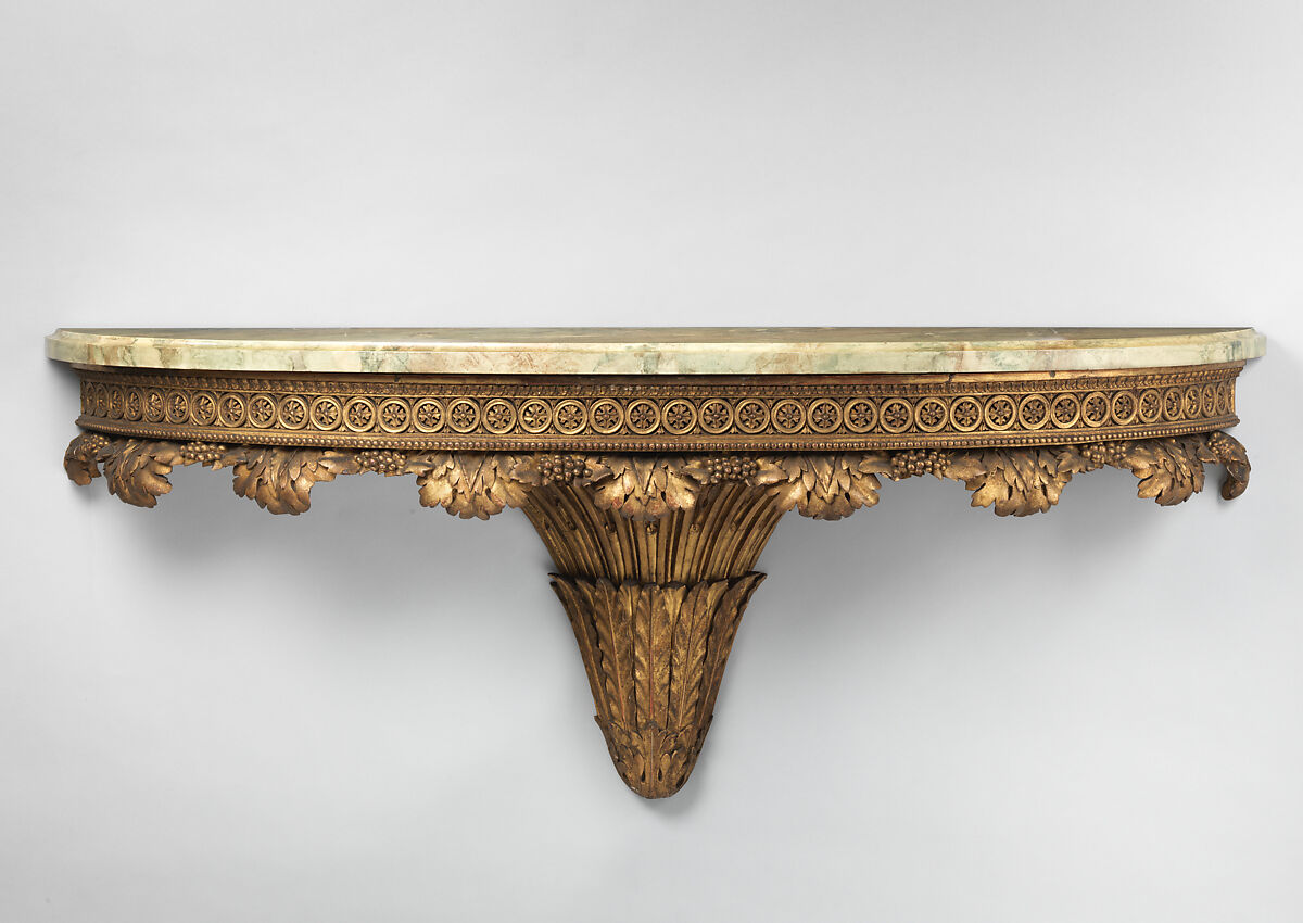 Console table, Carved and gilded wood, French 