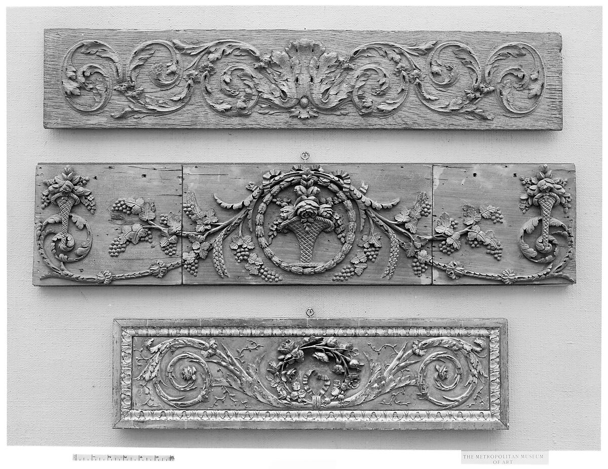 Frieze, Oak, wax-polished, French 