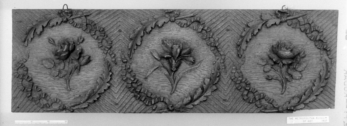 Panel (part of a set), Oak, stripped, French