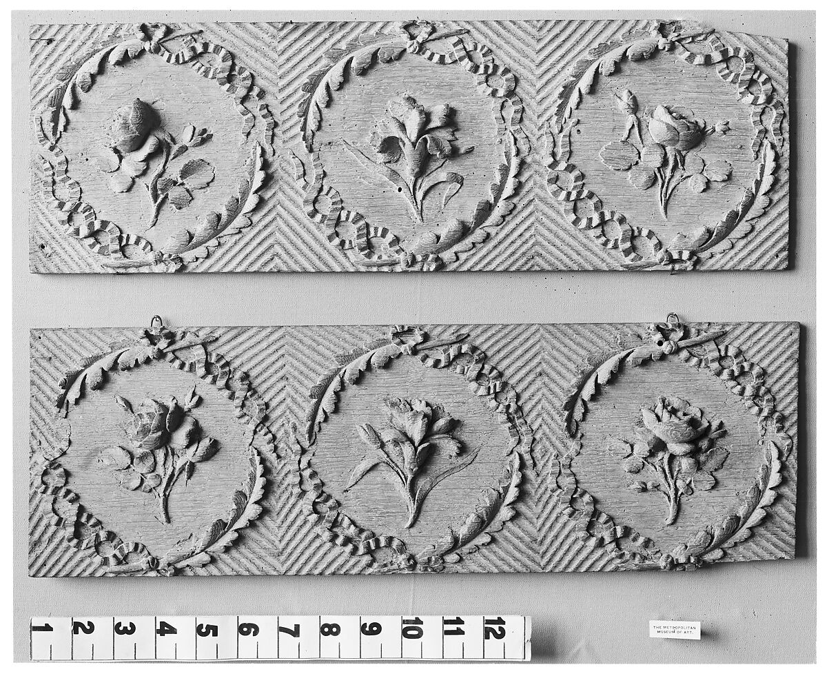 Panel (part of a set), Oak, stripped, French