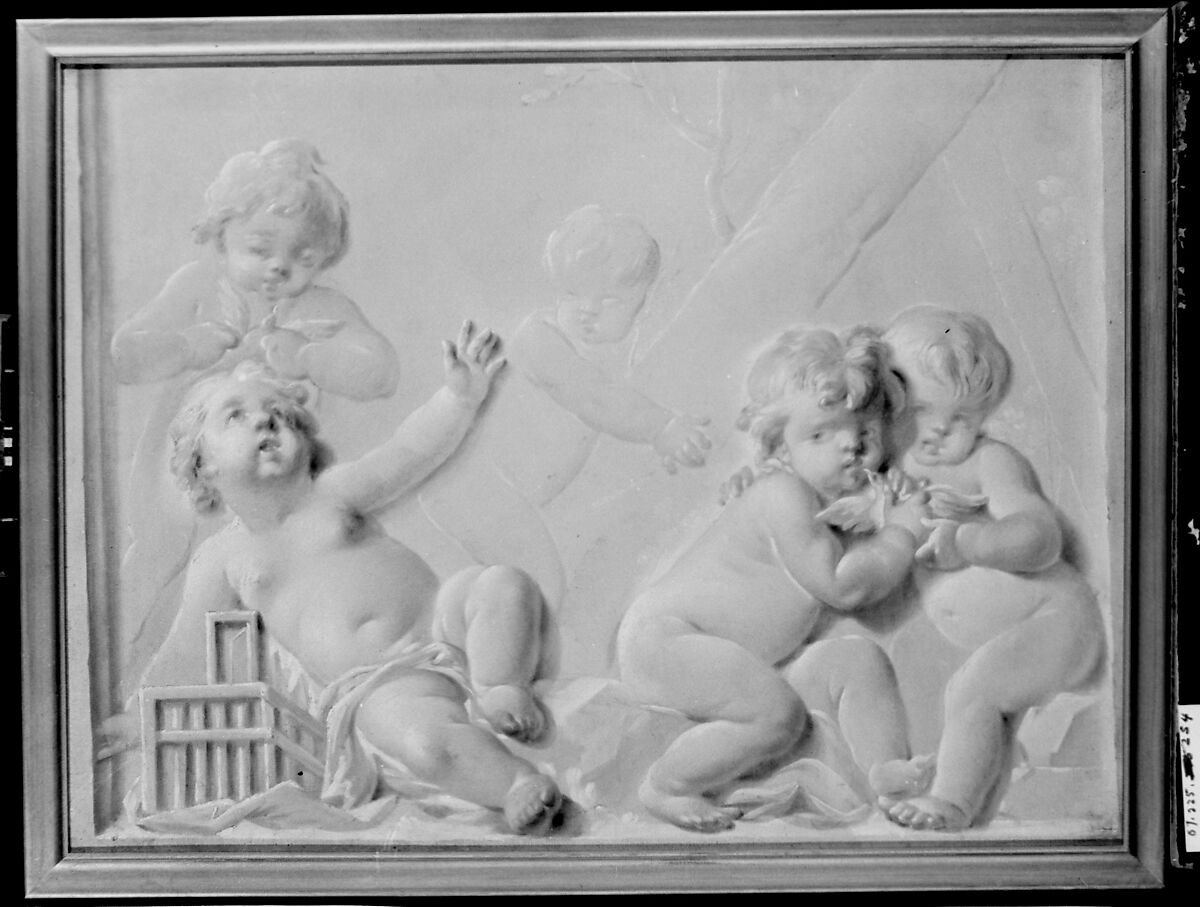 Putti with Birds, Style of Piat Joseph Sauvage (Flemish, Tournai 1744–1818 Tournai), Oil on canvas, French 