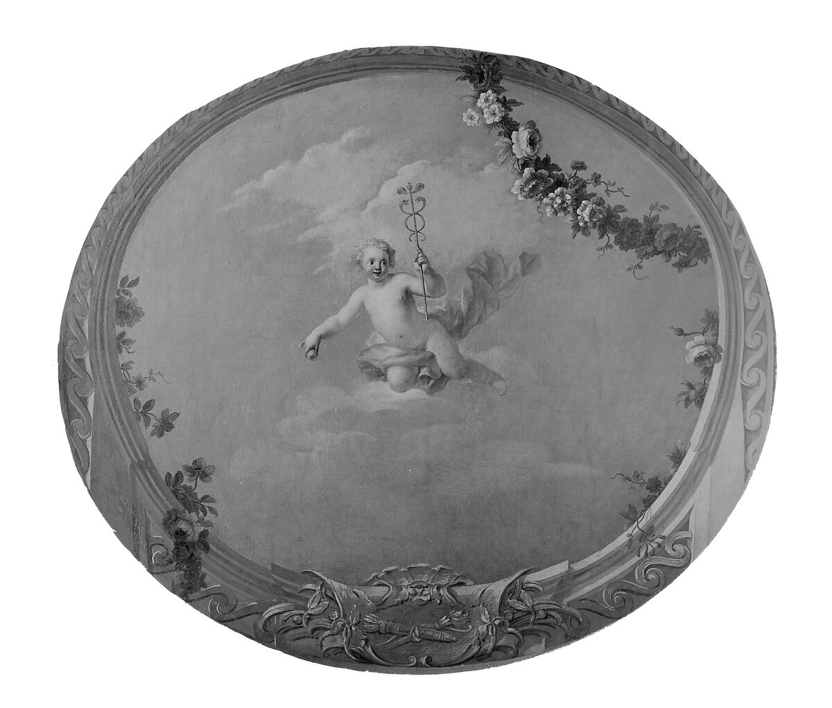 Cupid as a Messenger, with Caduceus, French Painter  , 18th century, Oil on canvas, French