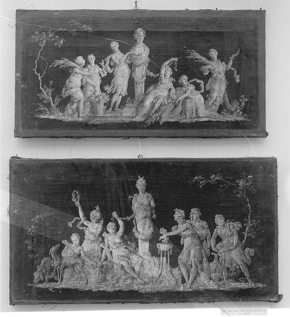 Allegory of the Chase (one of a pair), French Painter  , late 18th century, Oil on canvas, grisaille, French