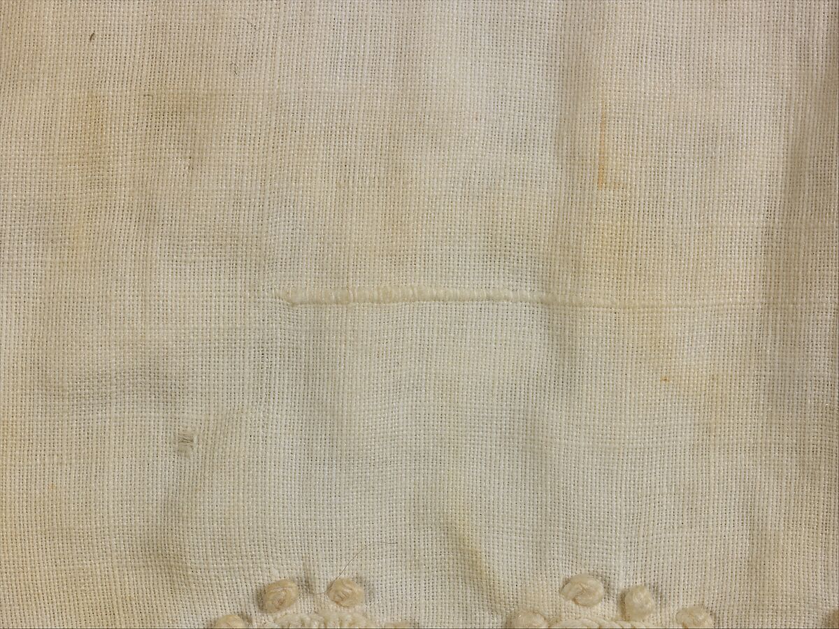 Embroidered Reticule, Martha Kittredge, New England, White cotton thread embroidered on white cotton fabric, American