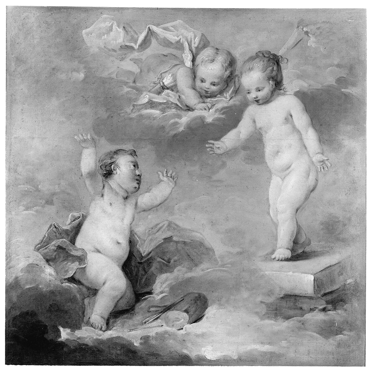 Pygmalion and Galatea as Infants, French Painter  , 18th century, Oil on canvas, French