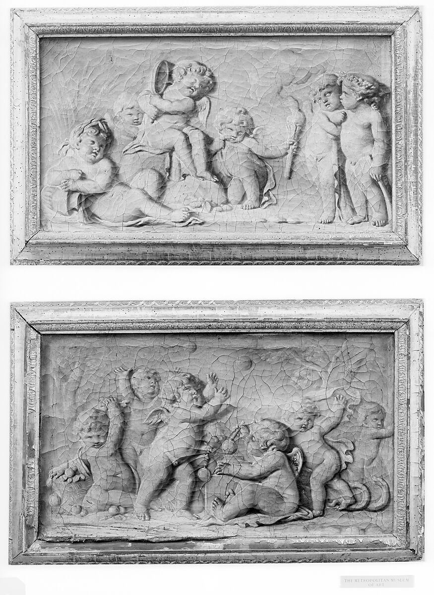 Amorini at play (one of a pair), Manner of Piat Joseph Sauvage (Flemish, Tournai 1744–1818 Tournai), Oil on canvas, French
