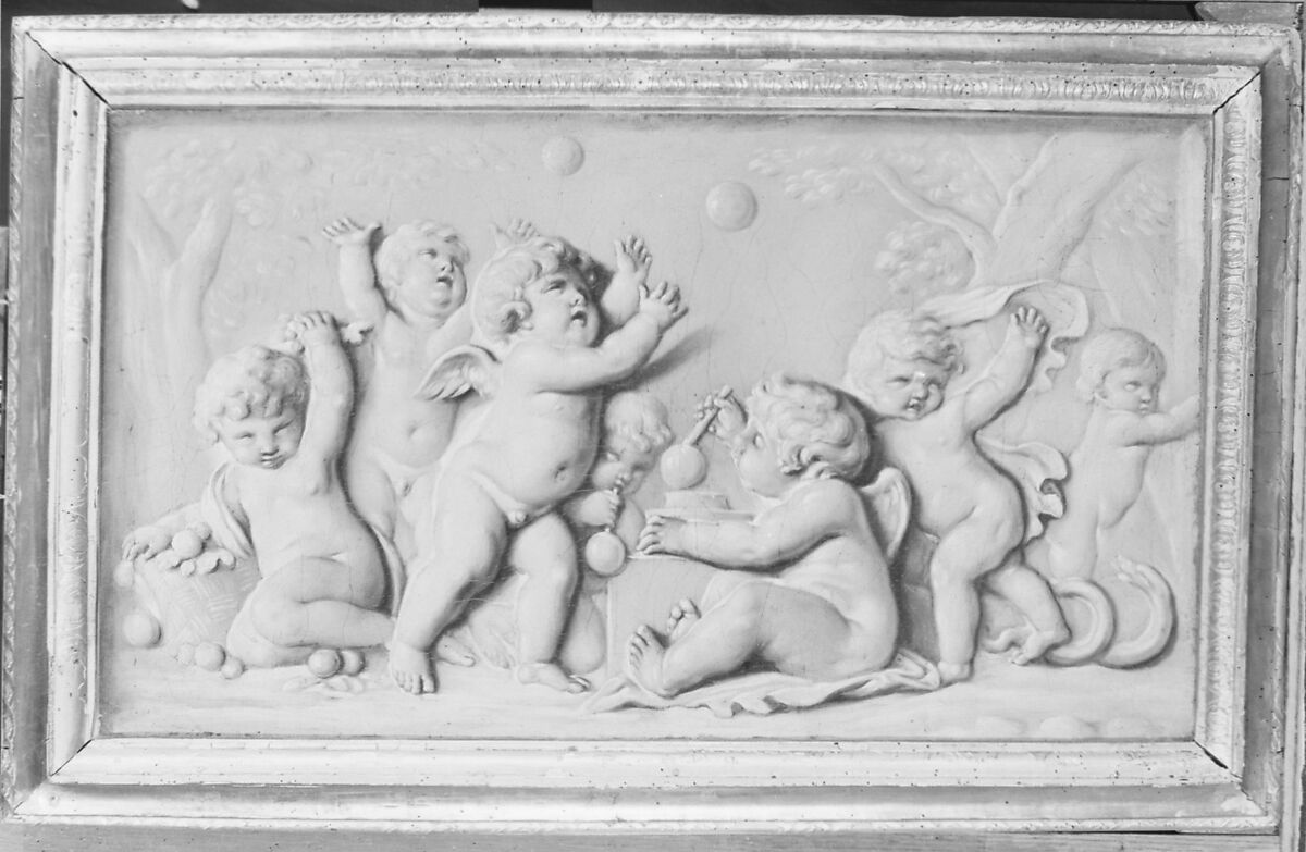 Amorini at play (one of a pair), Manner of Piat Joseph Sauvage (Flemish, Tournai 1744–1818 Tournai), Oil on canvas, French