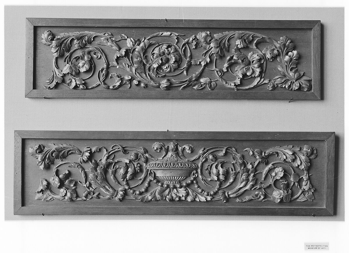 Panel (one of a pair), Wood, carved, French
