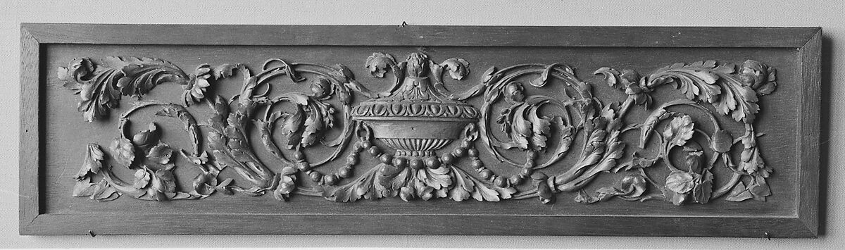 Panel (one of a pair), Wood, carved, French 