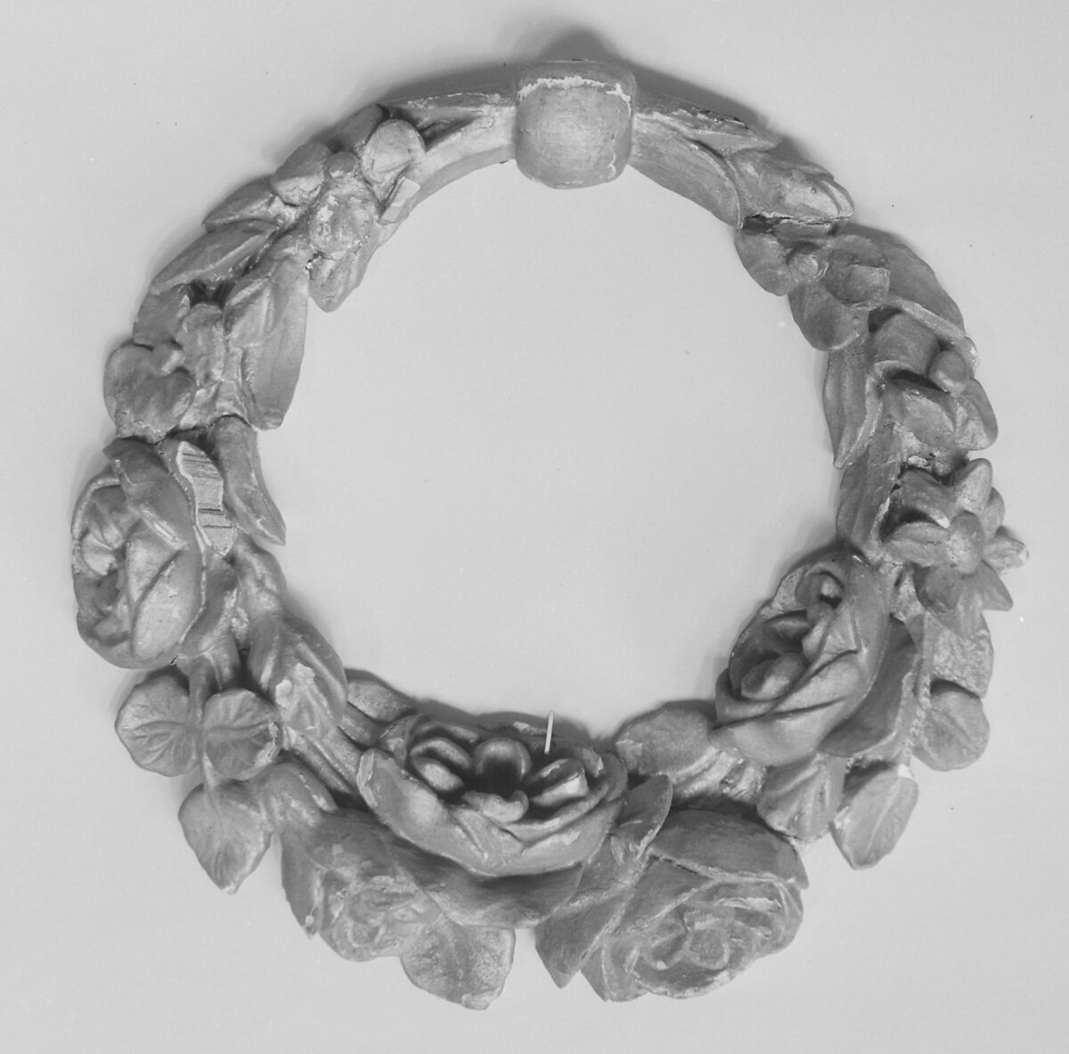 Wreath, Wood, carved and gilt, French 