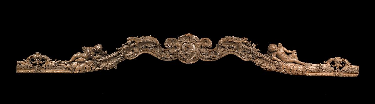 Crest rail of a settee, In the manner of François Roumier, Walnut, French 