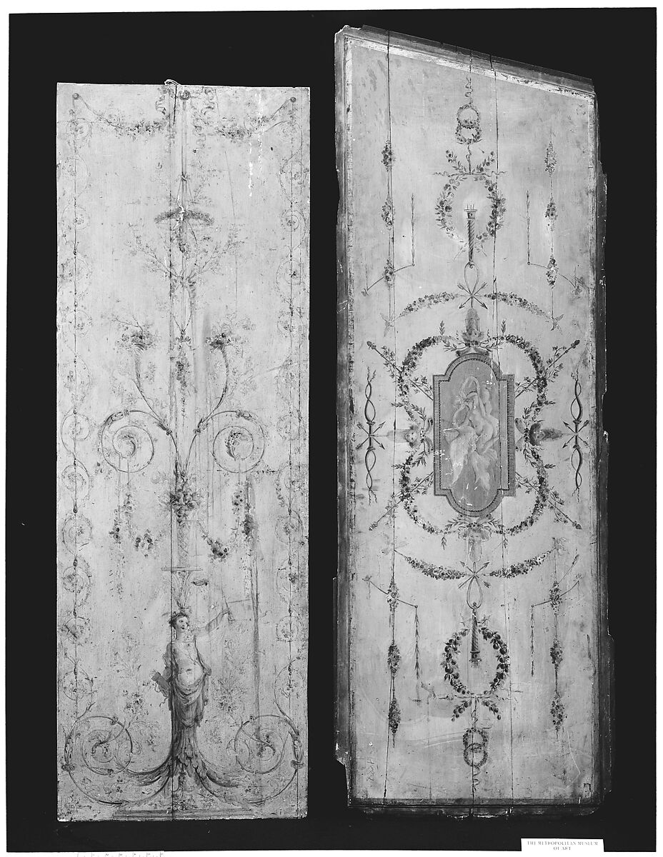 Door panel, Manner of Jean-Baptiste Huet I (French, Paris 1745–1811 Paris), Painted oak, French