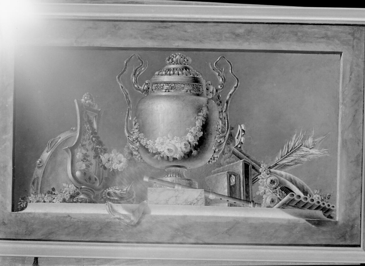 Still life with musical instruments (one of a pair), French Painter  , 18th century, Oil on canvas, French