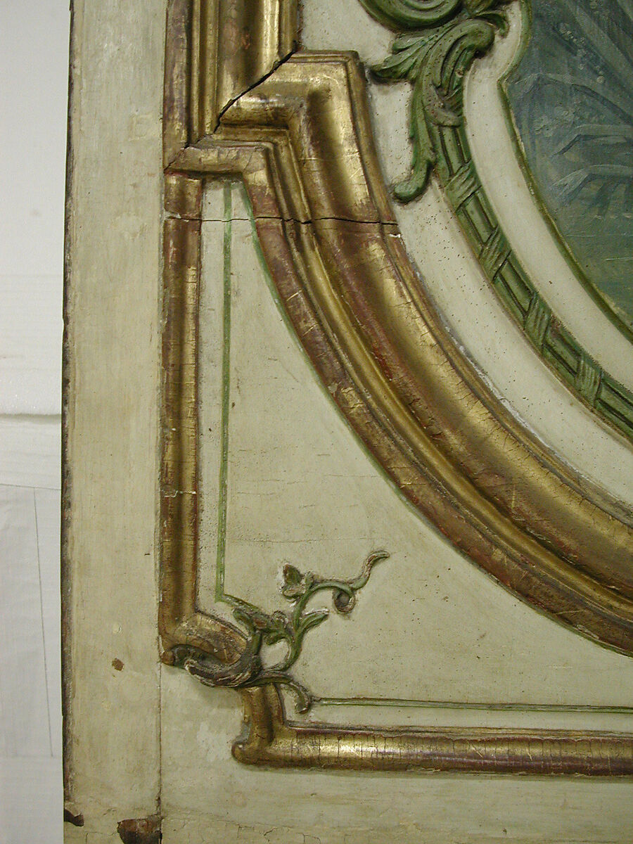 Door panel, Manner of Jean-Baptiste Oudry (French, Paris 1686–1755 Beauvais), Oak, painted and gilded, French