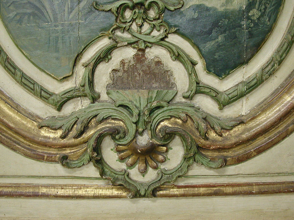 Door panel, Manner of Jean-Baptiste Oudry (French, Paris 1686–1755 Beauvais), Oak, painted and gilded, French