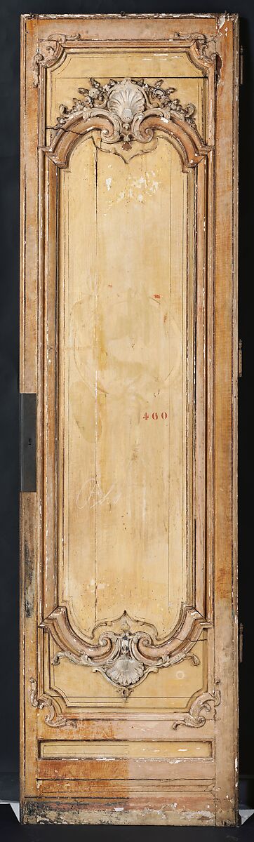 Door panel, Manner of Christophe Hüet (French, Pontoise 1700–1759 Paris), Oak, painted and gilded, French