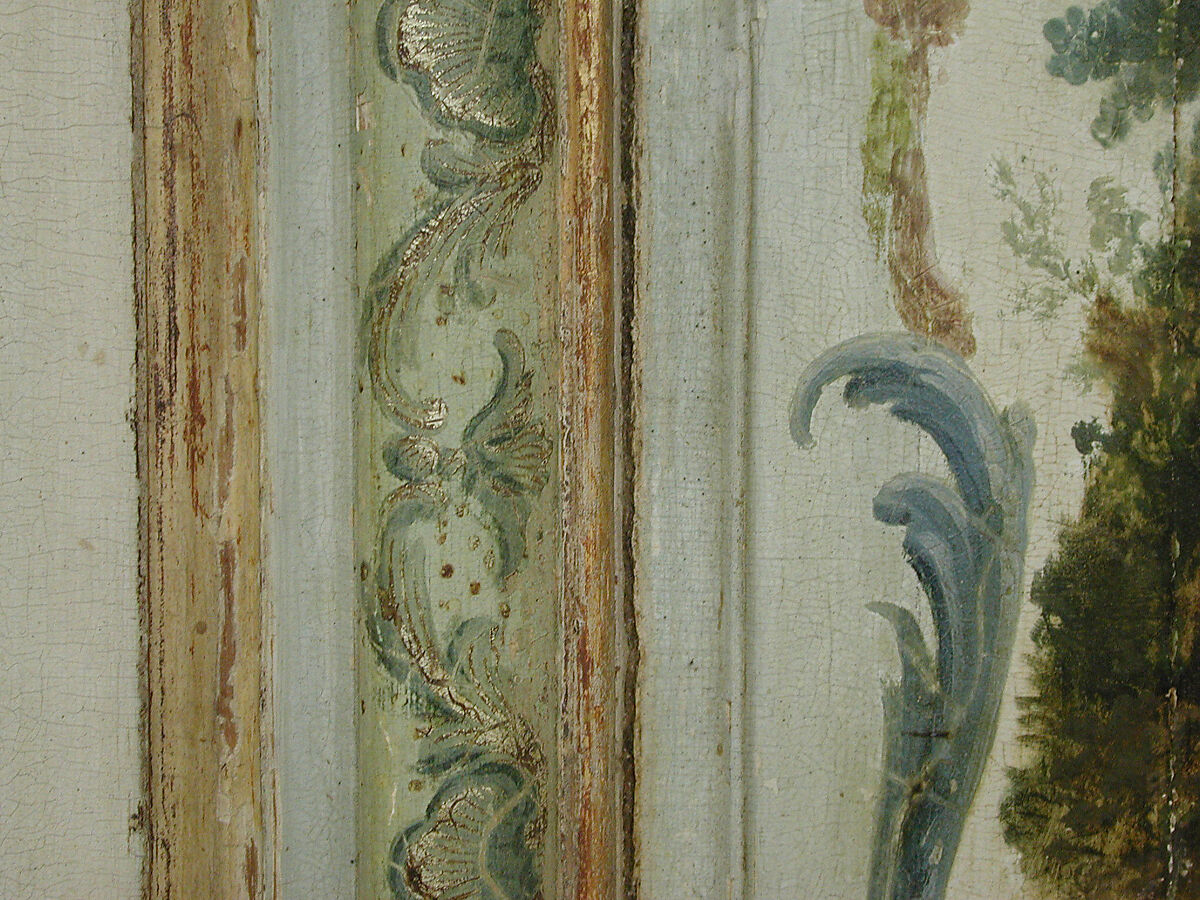 Door panel, Manner of Christophe Hüet (French, Pontoise 1700–1759 Paris), Oak, painted and gilded, French