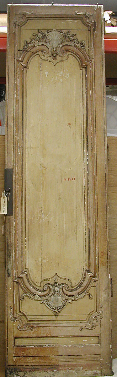 Door panel, Manner of Christophe Hüet (French, Pontoise 1700–1759 Paris), Oak, painted and gilded, French