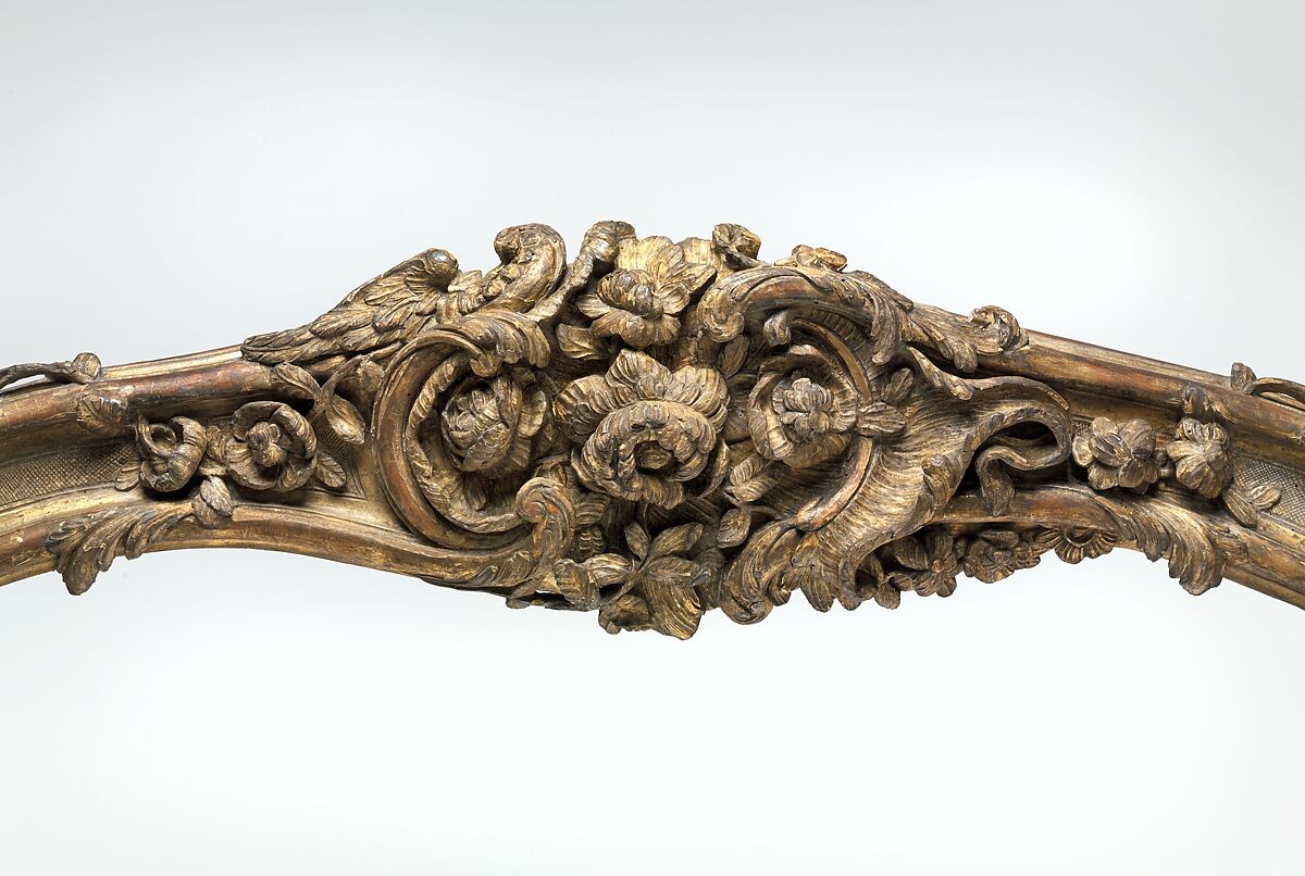 Frame for a daybed (Lit de repos), Carved and gilded walnut, French