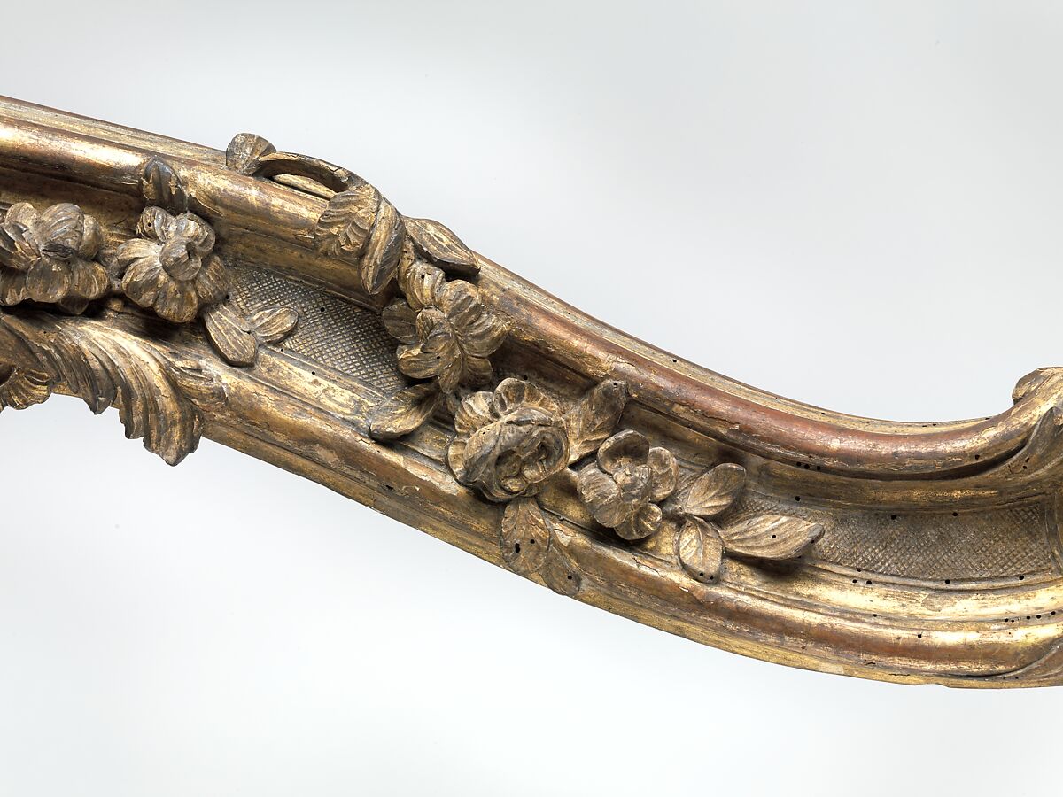 Frame for a daybed (Lit de repos), Carved and gilded walnut, French