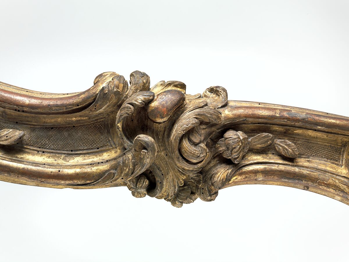 Frame for a daybed (Lit de repos), Carved and gilded walnut, French