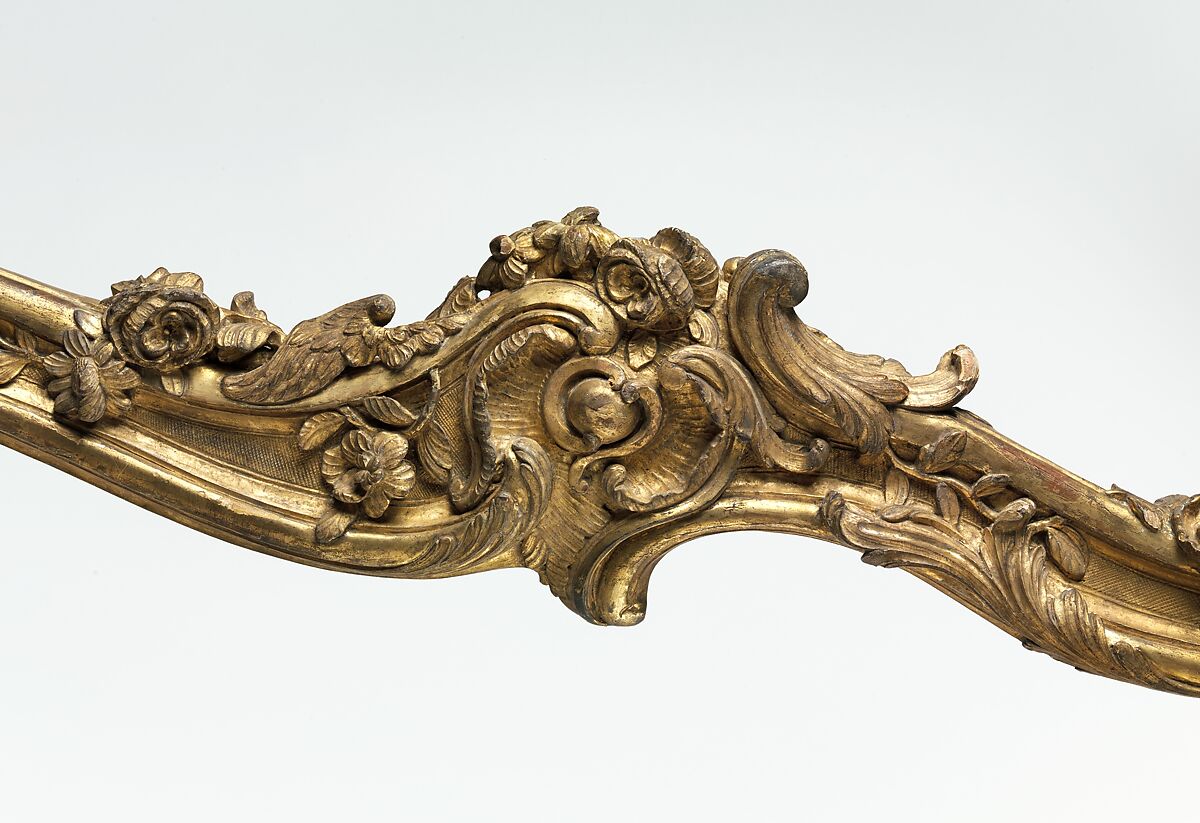 Frame for a daybed (Lit de repos), Carved and gilded walnut, French