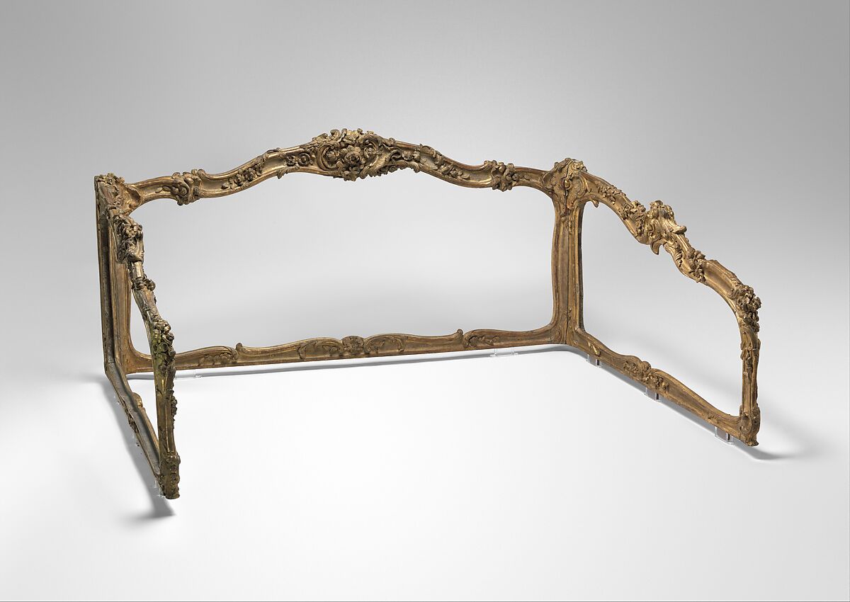 Frame for a daybed (Lit de repos), Carved and gilded walnut, French
