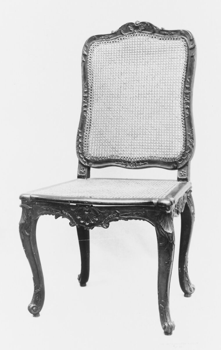 Side chair, Carved beechwood, caning, French 