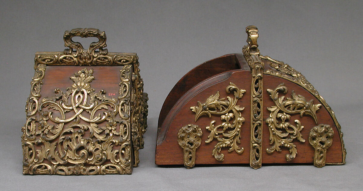 Pair of stirrups, Walnut, bronze-gilt, German, probably Würtzburg