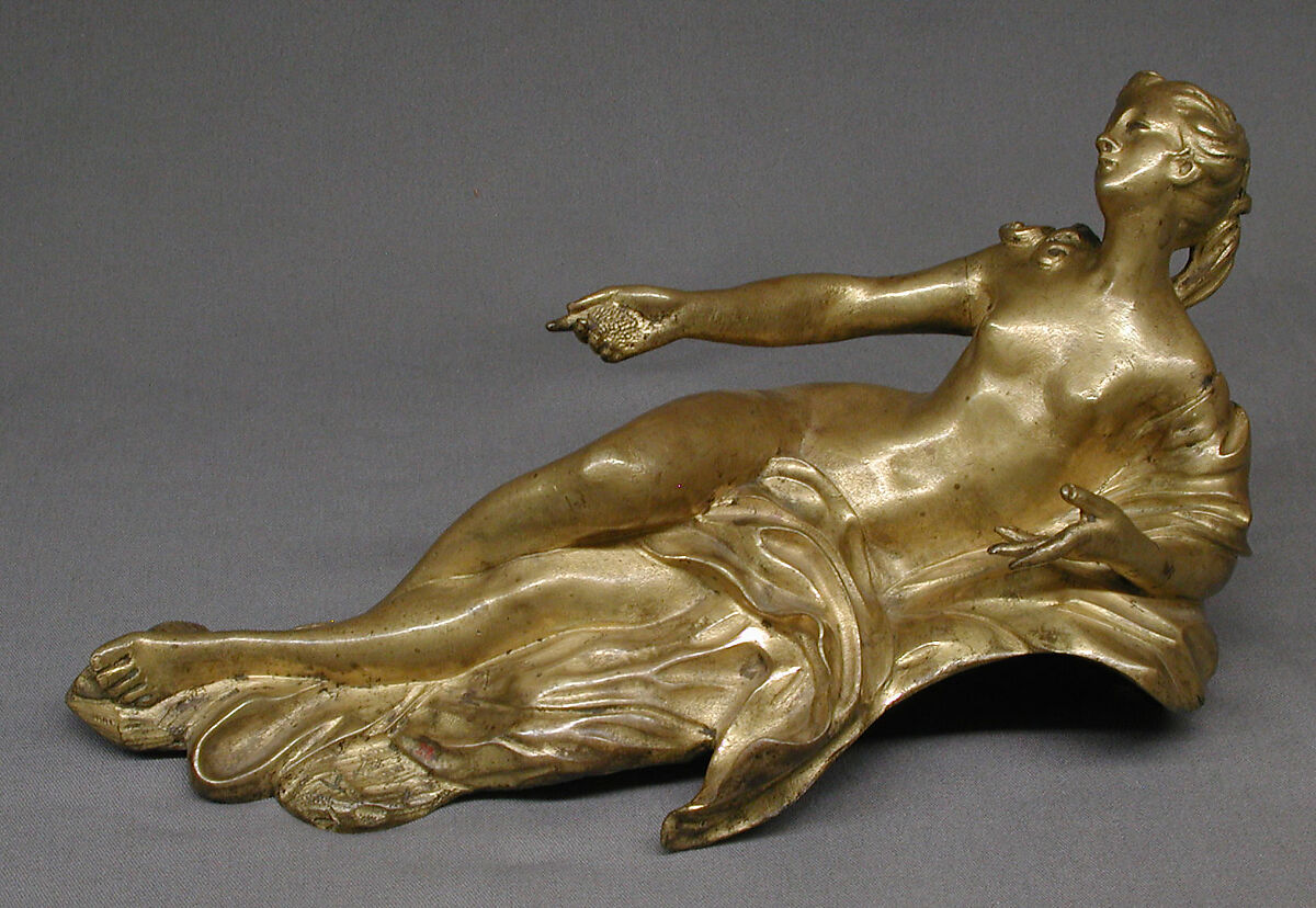Andiron statuette, Gilt bronze, French 