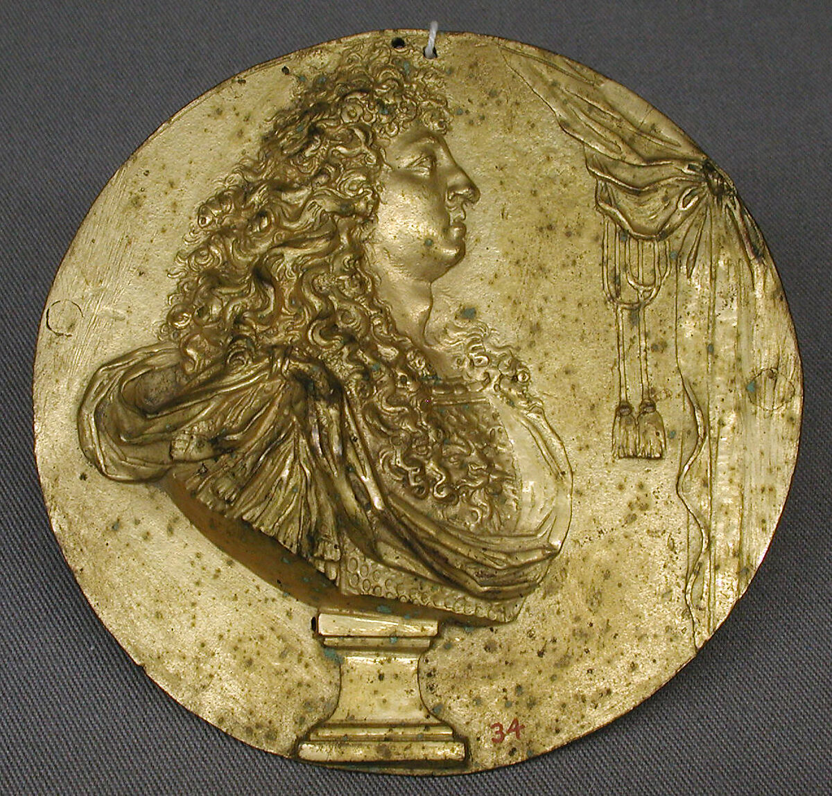 Medallion, Gilt bronze, French 