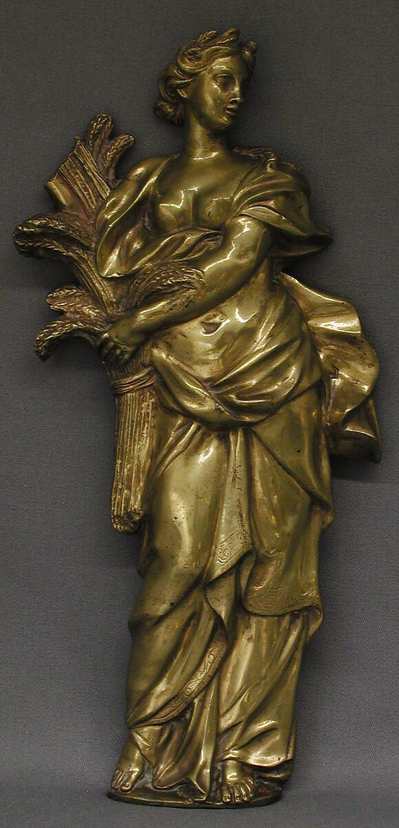 Panel ornament (part of a set), Gilt bronze, French 