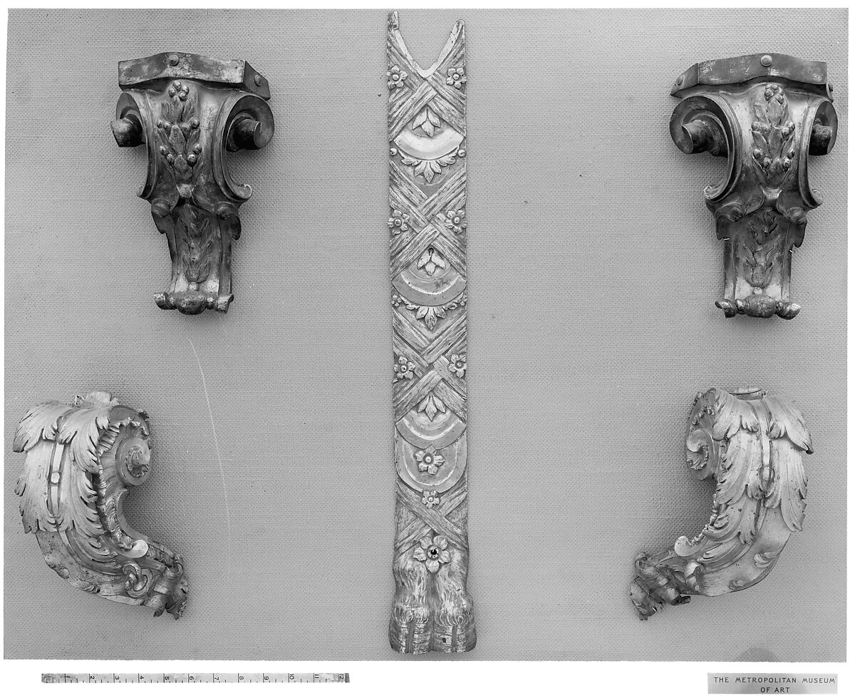 Pair of feet, Gilt bronze, French