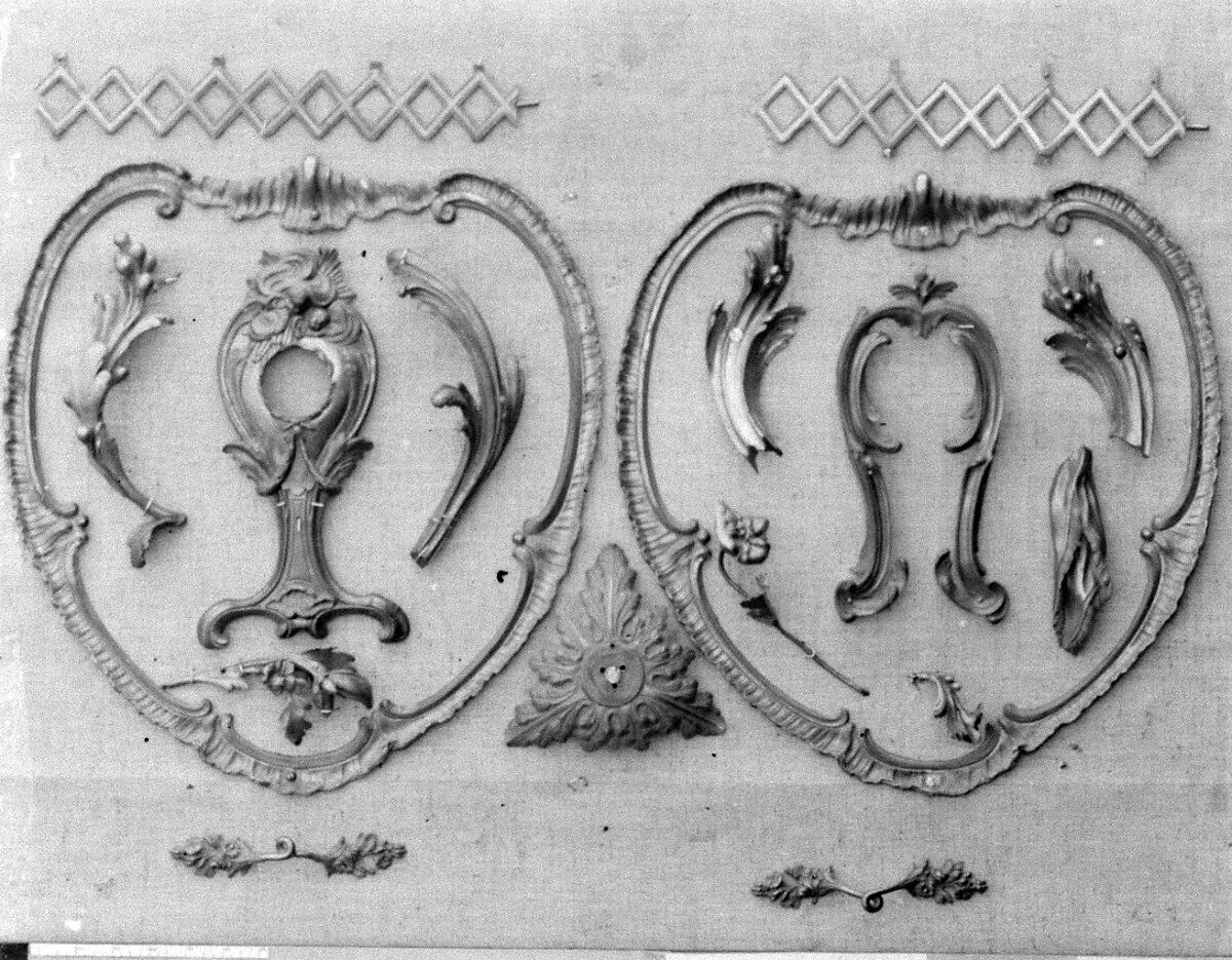 Pair of scrolls, Gilt bronze, French 