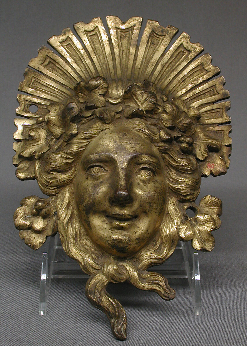 Mask, Gilt bronze, French 