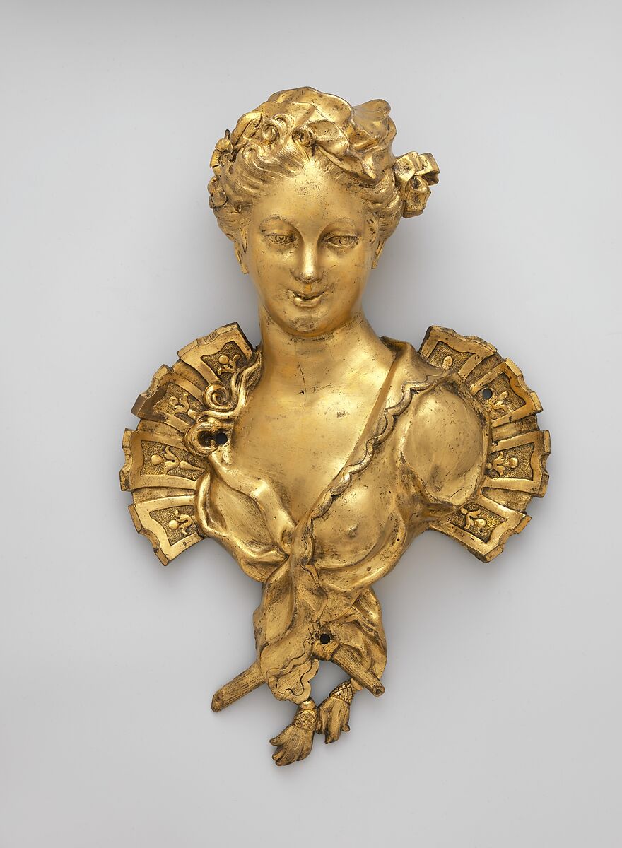 Female bust, Gilt bronze, French 