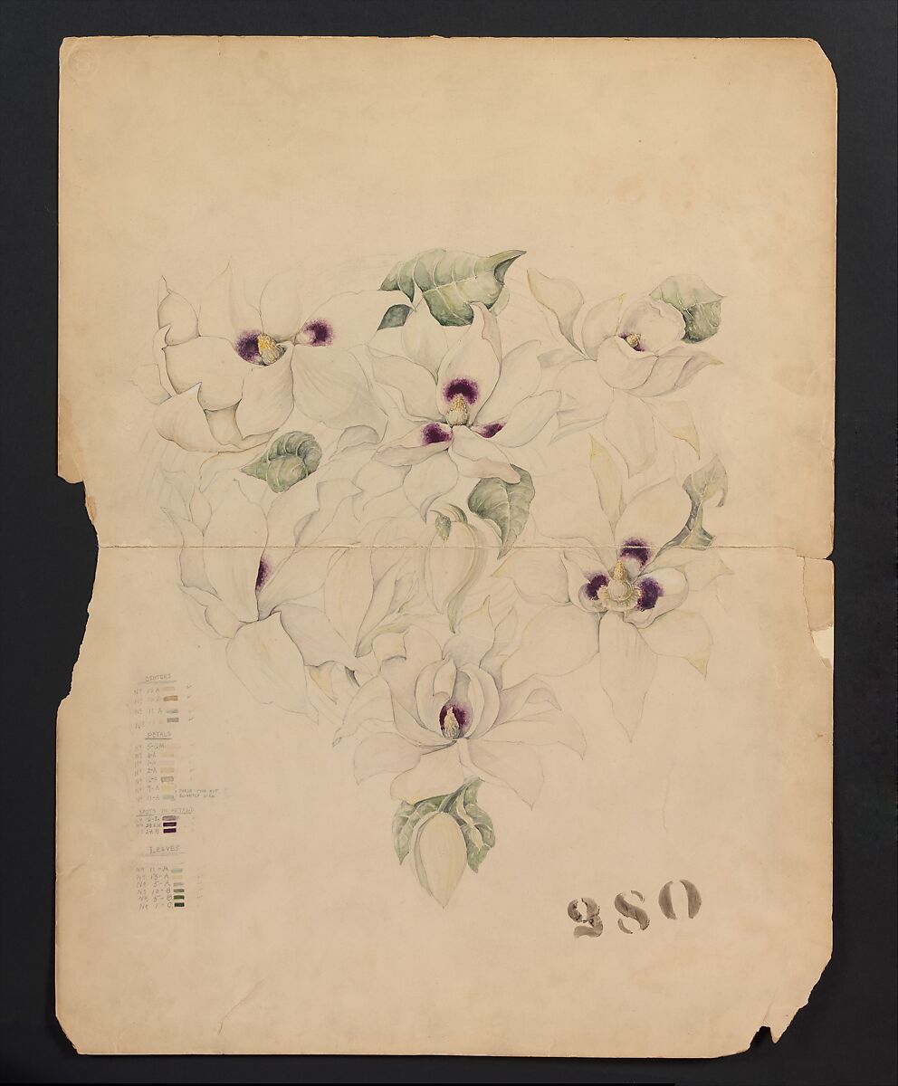 Design Drawing, Tiffany &amp; Co. (1837–present), Opaque and transparent watercolor, and graphite on board, American